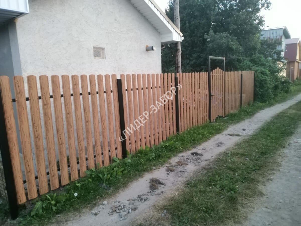 Цена Забор из штакетника под дерево цвет Кипарис в Москве Купить Забор из штакетника под дерево цвет Кипарис